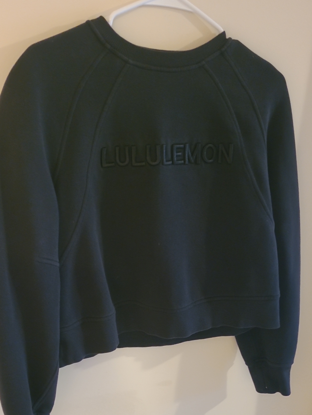 lululemon athletica Women's Black Logo Scuba Wordmark Crewneck Sweatshirt XS/S